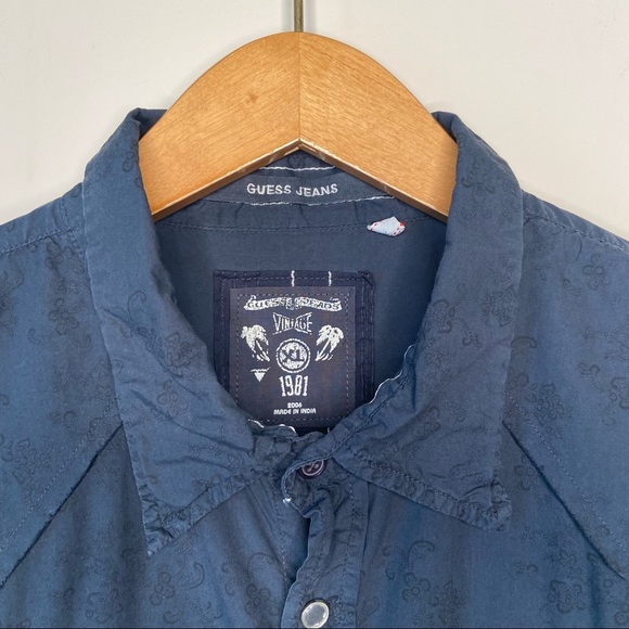 Guess Jeans Casual Blue Long Sleeve Shirt XL - Picture 3 of 11